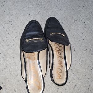 Sam Edelman Black Mules with Gold Accent
